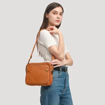 حقيبة مراسلة جلدية ثلاثية الطبقات بتصميم أوروبي وأمريكي كلاسيكي