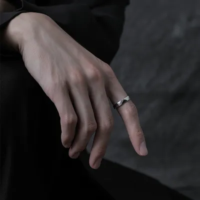 Ins Style Men's Titanium Steel Ring Rhombus Style Ring