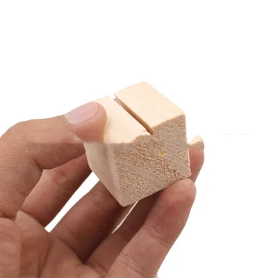 Wooden Block Business Card Holder Card Holder Note Clip Photo Folder Decorative Ornaments Crafts