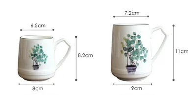 Nordic Green Plant Ceramic Kettle Set