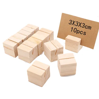 Wooden Block Business Card Holder Card Holder Note Clip Photo Folder Decorative Ornaments Crafts