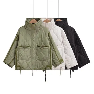 Women's Clothing Casual Stand-up Collar Jacket Cotton Coat Jacket