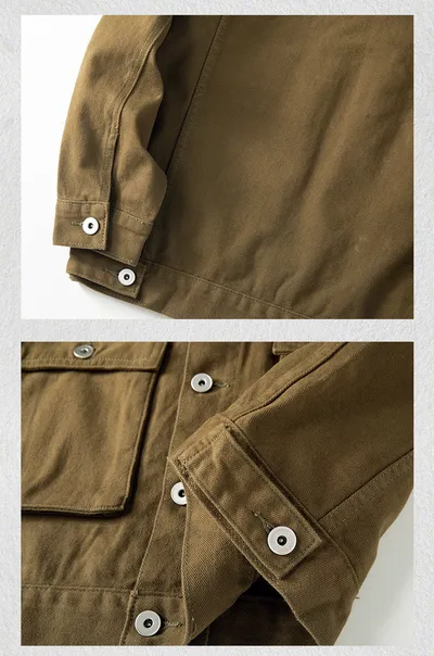 American Retro Siro Textile Workwear Jacket Men's Winter Antique Style Urban Outdoor Leisure Safari Jacket Vintage Jacket Men