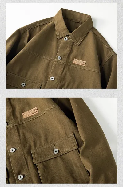 American Retro Siro Textile Workwear Jacket Men's Winter Antique Style Urban Outdoor Leisure Safari Jacket Vintage Jacket Men