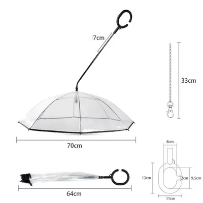 Hot Selling Transparent Pet Supplies Adjustable Pet C Type Umbrella
