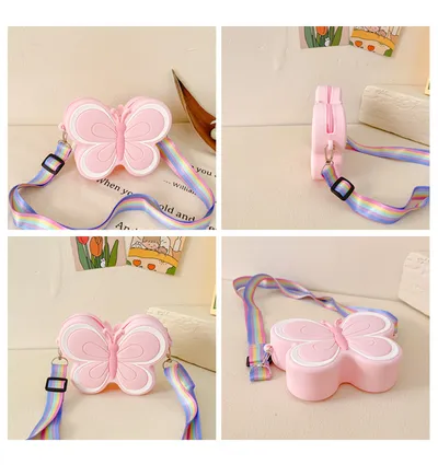 Children's Silicone Cute Butterfly Shoulder Bag