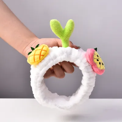 Cartoon Pineapple Bean Sprouts Grass Hair Ring Women's Raw Face Wash Makeup Headband