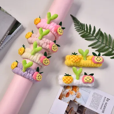 Cartoon Pineapple Bean Sprouts Grass Hair Ring Women's Raw Face Wash Makeup Headband