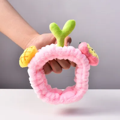 Cartoon Pineapple Bean Sprouts Grass Hair Ring Women's Raw Face Wash Makeup Headband