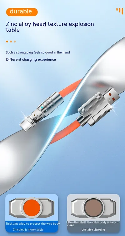 Mobile Game Rotating Elbow Data Super Fast Charge Charging Cable