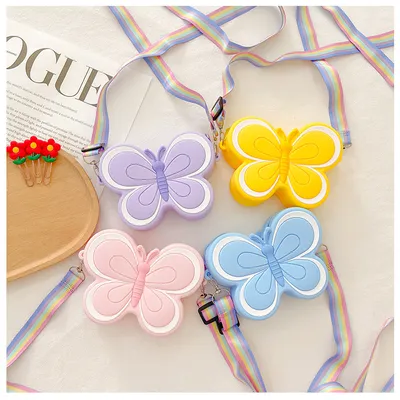 Children's Silicone Cute Butterfly Shoulder Bag