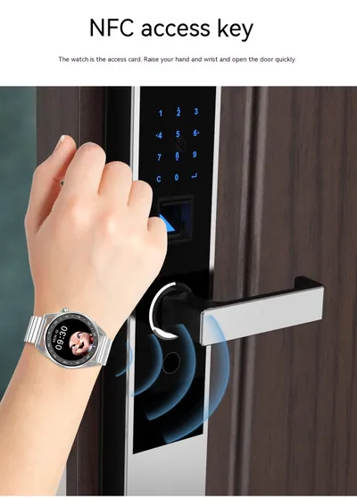 مكالمات بلوتوث، تقنية NFC، التحكم في الوصول، معدل ضربات القلب، ساعة GT3 Pro