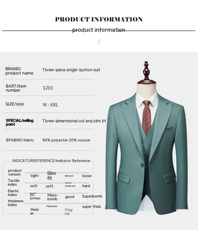 Men's Business Casual Suit Men's Foreign Trade Cross-border Suit Wedding Groom Dress