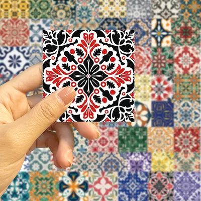 ملصقات ماندالا جرافيتي رائعة وإبداعية بتصميم كلاسيكي، يمكنك صنعها بنفسك، لحافظة الهاتف أو حقيبة السفر، مقاومة للماء