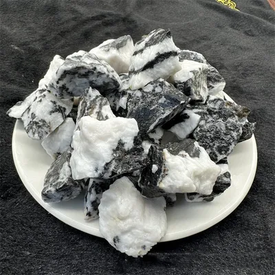 Natural Zebra Stone Rough Stone Black And White Ore Crystal Crafts