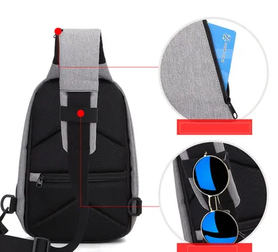 Multi-functional Men's Outdoor Chest Bag With Large Capacity