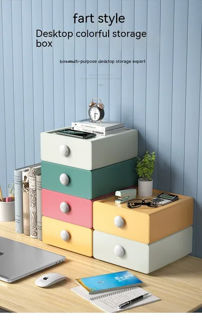 Drawer Desktop Storage Box Dresser Student Dormitory Stationery Organizing Storage Rack Artifact