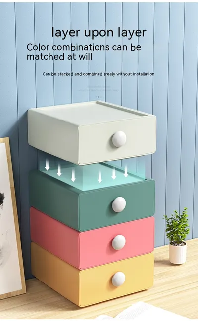 Drawer Desktop Storage Box Dresser Student Dormitory Stationery Organizing Storage Rack Artifact