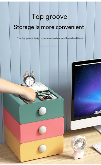 Drawer Desktop Storage Box Dresser Student Dormitory Stationery Organizing Storage Rack Artifact