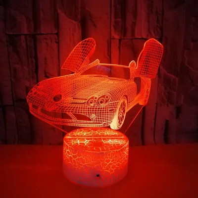 مصباح ليلي LED، مصباح طاولة يعمل باللمس بألوان متعددة وتصميم ثلاثي الأبعاد.