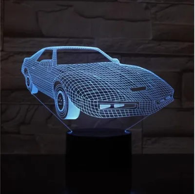 مصباح ليلي LED، مصباح طاولة يعمل باللمس بألوان متعددة وتصميم ثلاثي الأبعاد.