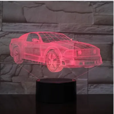 مصباح ليلي LED، مصباح طاولة يعمل باللمس بألوان متعددة وتصميم ثلاثي الأبعاد.