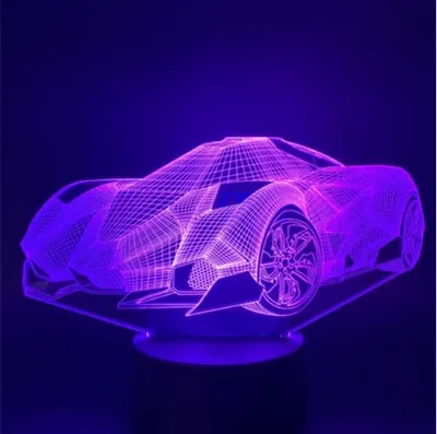 مصباح ليلي LED، مصباح طاولة يعمل باللمس بألوان متعددة وتصميم ثلاثي الأبعاد.