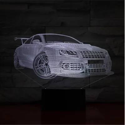 مصباح ليلي LED، مصباح طاولة يعمل باللمس بألوان متعددة وتصميم ثلاثي الأبعاد.