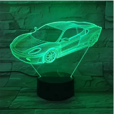 مصباح ليلي LED، مصباح طاولة يعمل باللمس بألوان متعددة وتصميم ثلاثي الأبعاد.