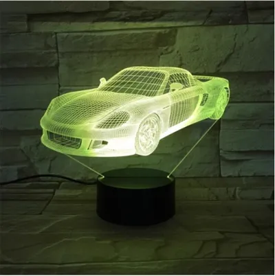 مصباح ليلي LED، مصباح طاولة يعمل باللمس بألوان متعددة وتصميم ثلاثي الأبعاد.