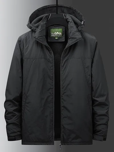 Cotton-padded Coat Men's Loose Casual Handsome Fleece-lined Outdoor Quick-drying Shell Jacket