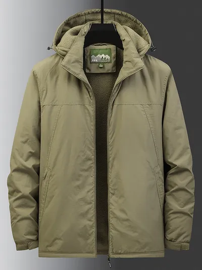 Cotton-padded Coat Men's Loose Casual Handsome Fleece-lined Outdoor Quick-drying Shell Jacket