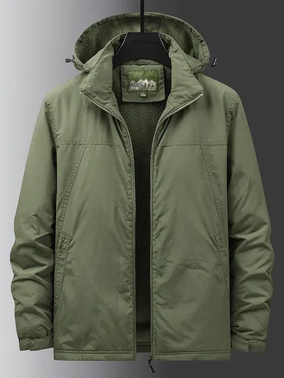 Cotton-padded Coat Men's Loose Casual Handsome Fleece-lined Outdoor Quick-drying Shell Jacket