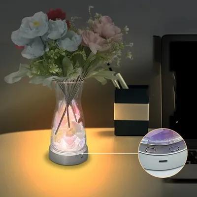 مصباح LED دوّار بألوان سحرية، مزهرية، مصباح إبداعي، ديكور منزلي