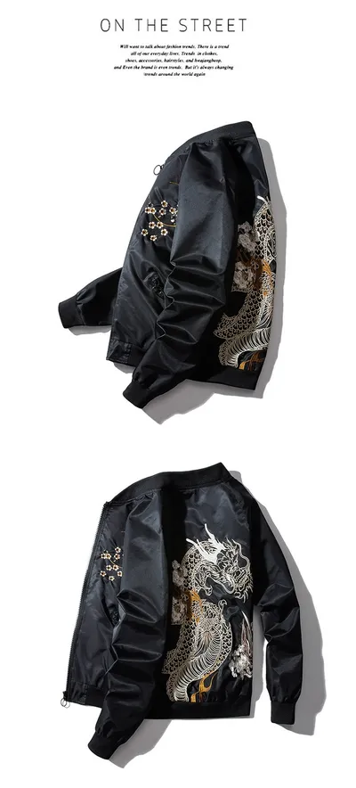 Men's Loose Embroidered Baseball Uniform Trendy Casual Jacket Coat