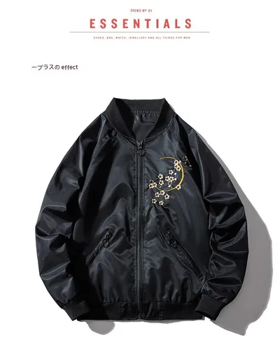 Men's Loose Embroidered Baseball Uniform Trendy Casual Jacket Coat