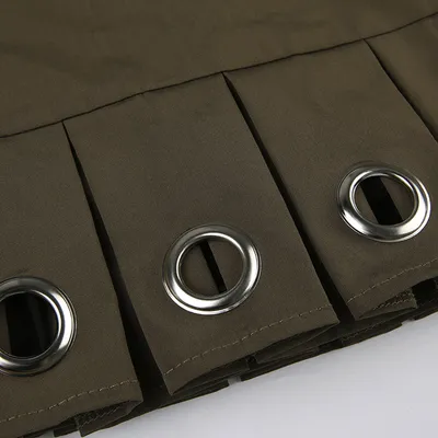 Women's Fashion All-match Metal Buckle Splicing Skirt