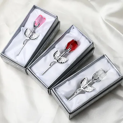 Crystal Metal Rose Valentine's Day Small Gift Wedding