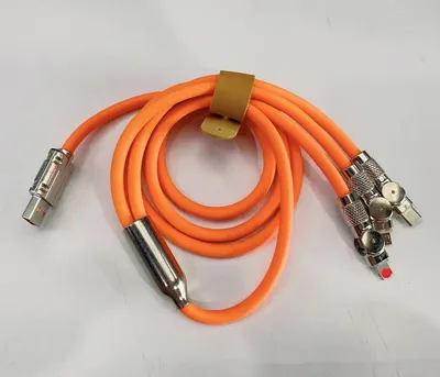 Zinc Alloy Rotating Machine Quick Charge With Light Three-in-one Data Cable