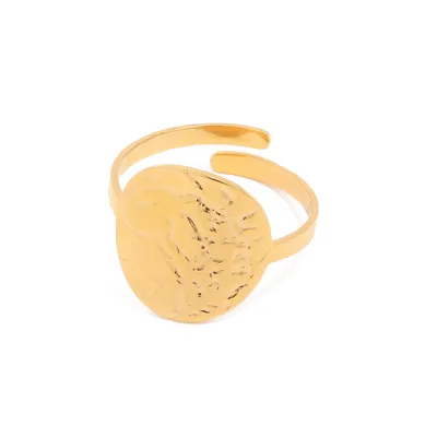Women's Retro Lava Round All-match Titanium Steel Ring