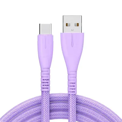 Quick Charge QC30 Charging Cable Nylon Braided Mobile Phone USB Cable With Indicator Light