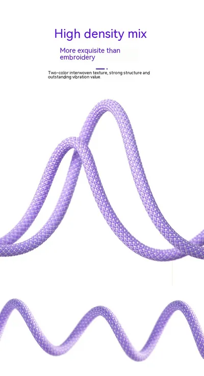 Quick Charge QC30 Charging Cable Nylon Braided Mobile Phone USB Cable With Indicator Light