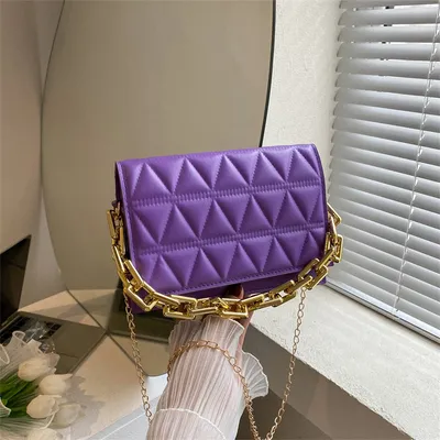 Solid Color Simple Chain Shoulder Bag