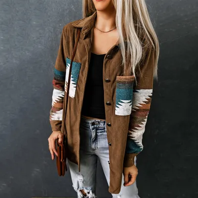 Women's Corduroy Casual Cardigan Coat