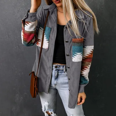 Women's Corduroy Casual Cardigan Coat