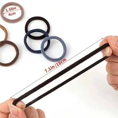 ربطات شعر على شكل حلقات مناشف، 4 سم، لون موحد، حبل شعر مطاطي، إكسسوار شعر نسائي طويل لذيل الحصان