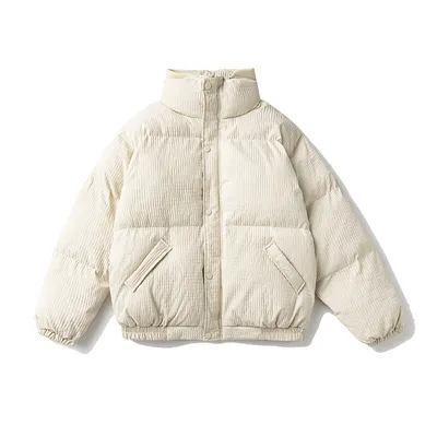 Solid Color Small Plaid Stand Collar Japanese-style Retro Cotton-padded Jacket For Men