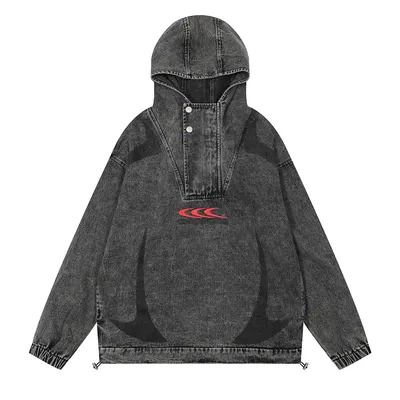 Men's Washed And Worn Side Seam Sidekick Hooded Jacket