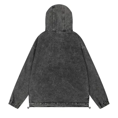 Men's Washed And Worn Side Seam Sidekick Hooded Jacket