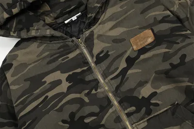 American Retro Camouflage Hooded Cotton Jacket For Men